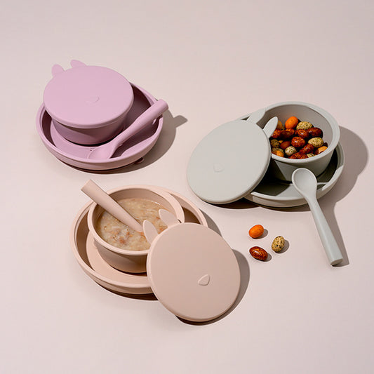 Silicone Baby Dinner Three-piece Set