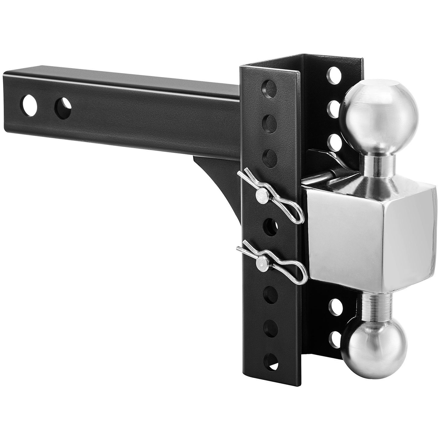 VEVOR Adjustable Trailer Hitch, Rise & Drop Hitch Ball Mount Receiver  14,000 LBS Rating, 2 And 2-5 16 Inch Stainless Steel Balls W Key Lock, For Automotive Trucks Trailers Towing