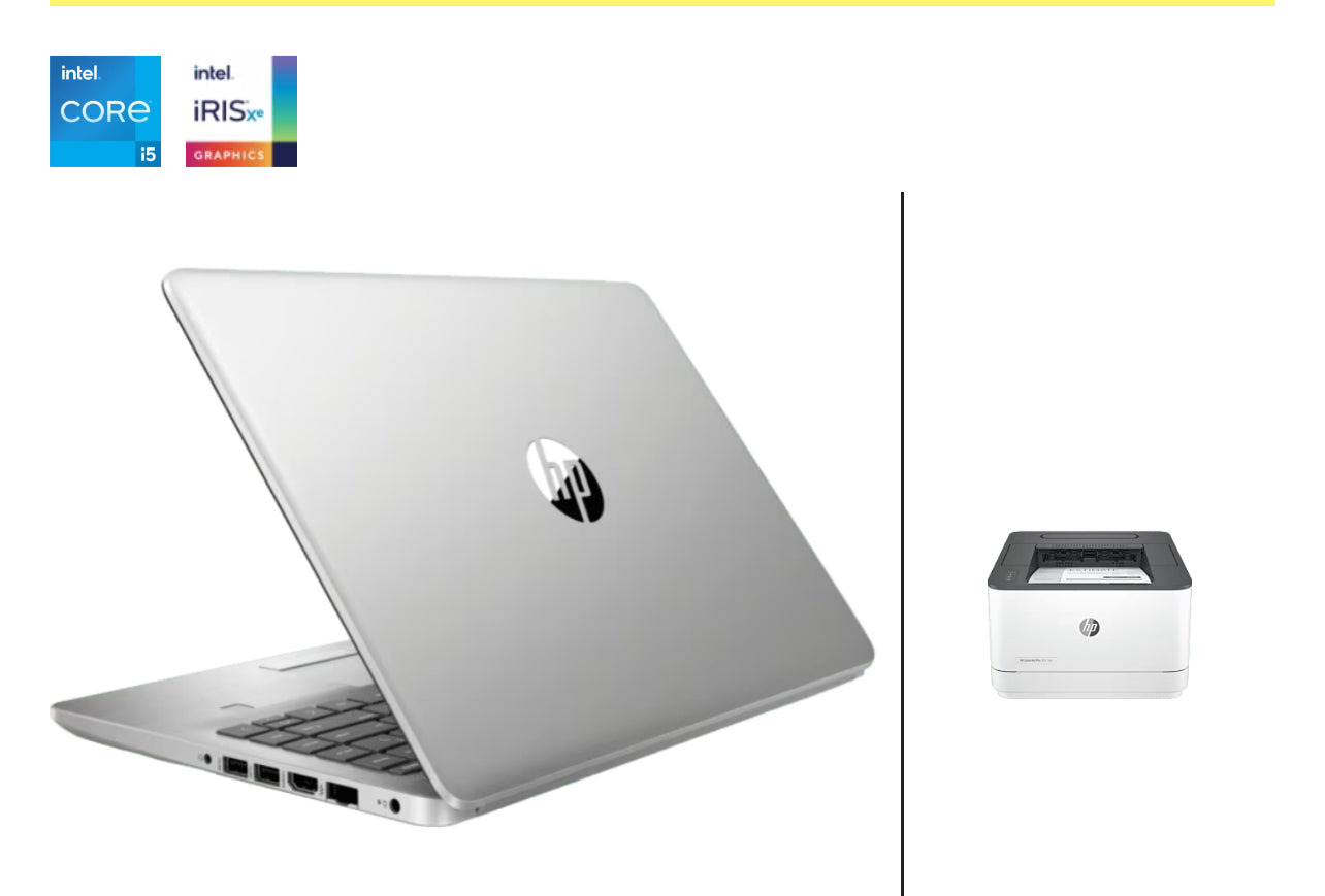 HP 240 14-inch G9 Laptop, Silver + HP LaserJet Pro 3001dw Printer 732A9PA-BN1- Bundle