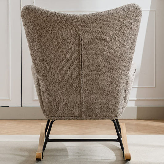 Modern Patchwork Accent Chair With Solid Wood Armrest And Feet, Mid-Century Modern Accent Sofa, Fabric Sofa Chair For Living Room Bedroom Studio, Comfy Side Armchair For Bed