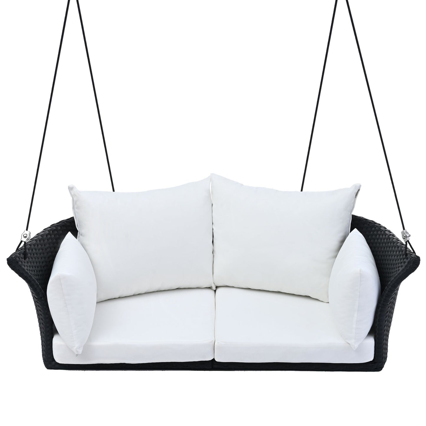 Rattan Woven Swing Chair, Porch Swing With Ropes