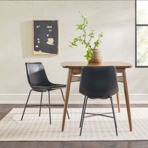 Modern Cushioned Dining Chair With Metal X-base
