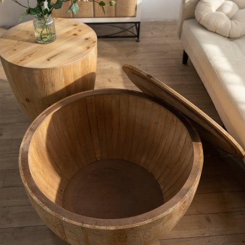 Vintage Style Bucket Shaped Centre Table Set For Office, Dining Room And Living Room