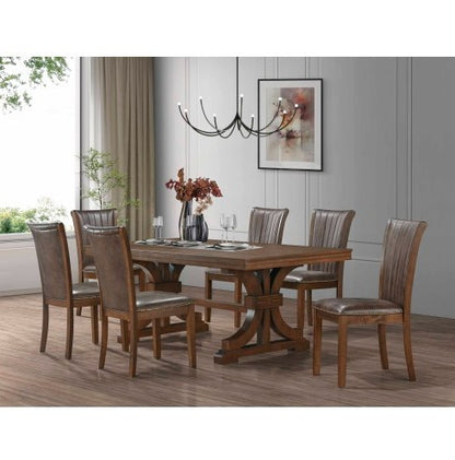 Rectangular Rubber Wood Dining Table with wooden Tresle