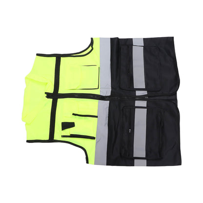 Reflective Working Vest Multiple Pockets Mesh Design High Visibility Breathable Safety Vest with Reflective Strips