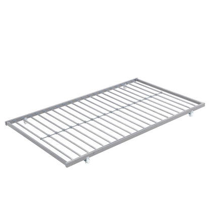 METAL BUNK BED WITH TRUNDLE SILVER
