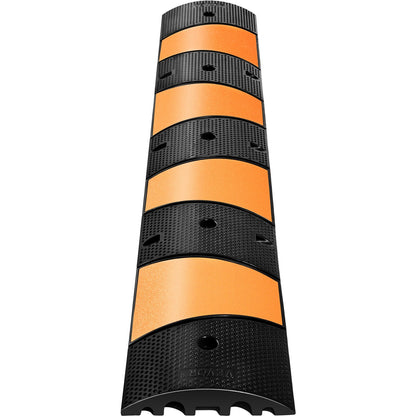 VEVOR Rubber Speed Bump, 2 Pack 2 Channel Speed Bump Hump, Long Modular Speed Bump Rated 22000 LBS Load Capacity, 72.8 X 12.2 X 2.2 Garage Speed Bump For Asphalt Concrete Gravel Driveway-6 FT