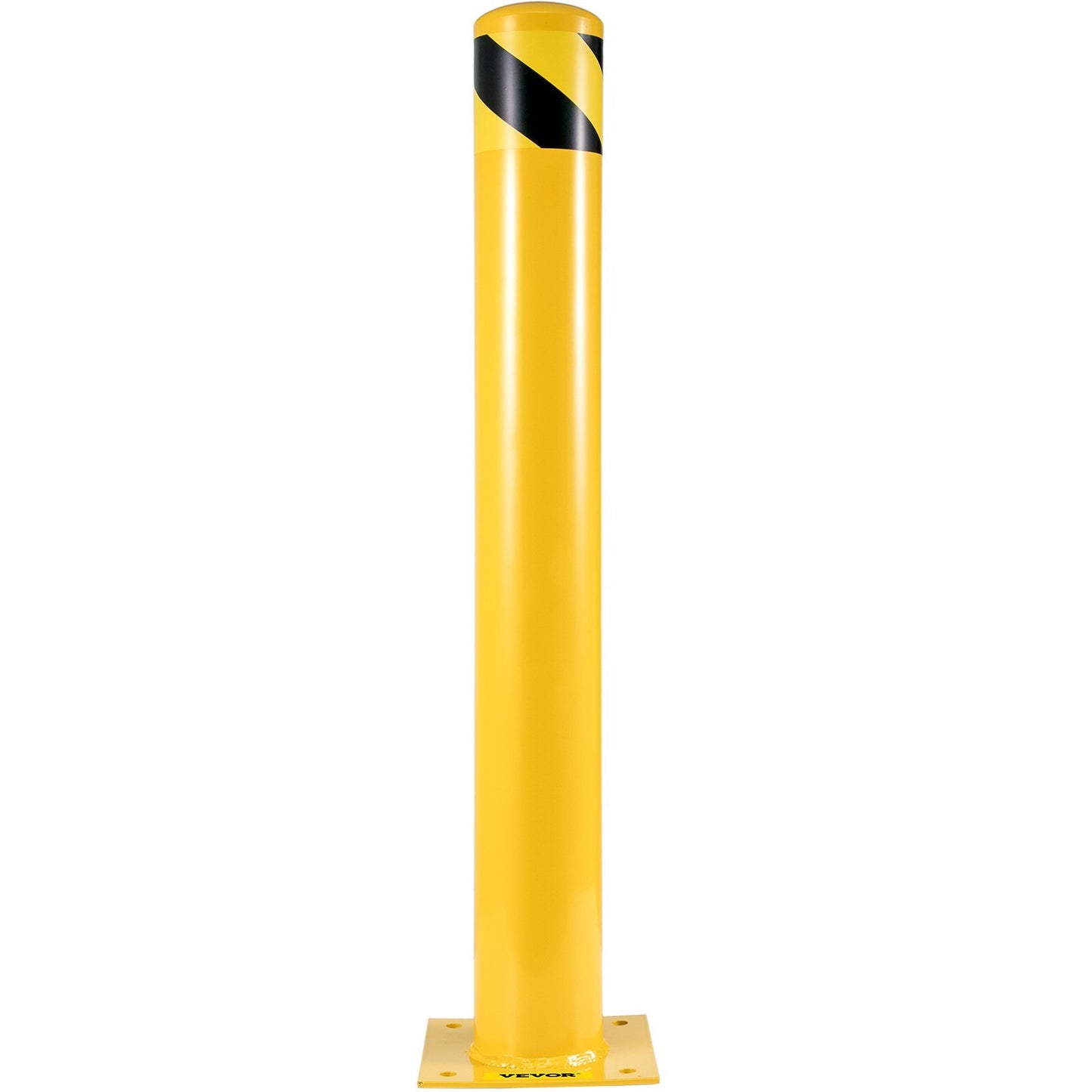 VEVOR Safety Bollard, 36 Inch Height Bollard Post, 5.5 Inch Diameter Steel Pipe Safety Bollard Post, Yellow Steel Bollard, Steel Safety Bollard With 8 Anchor Bolts, Perfect For Traffic-Sensitive Area