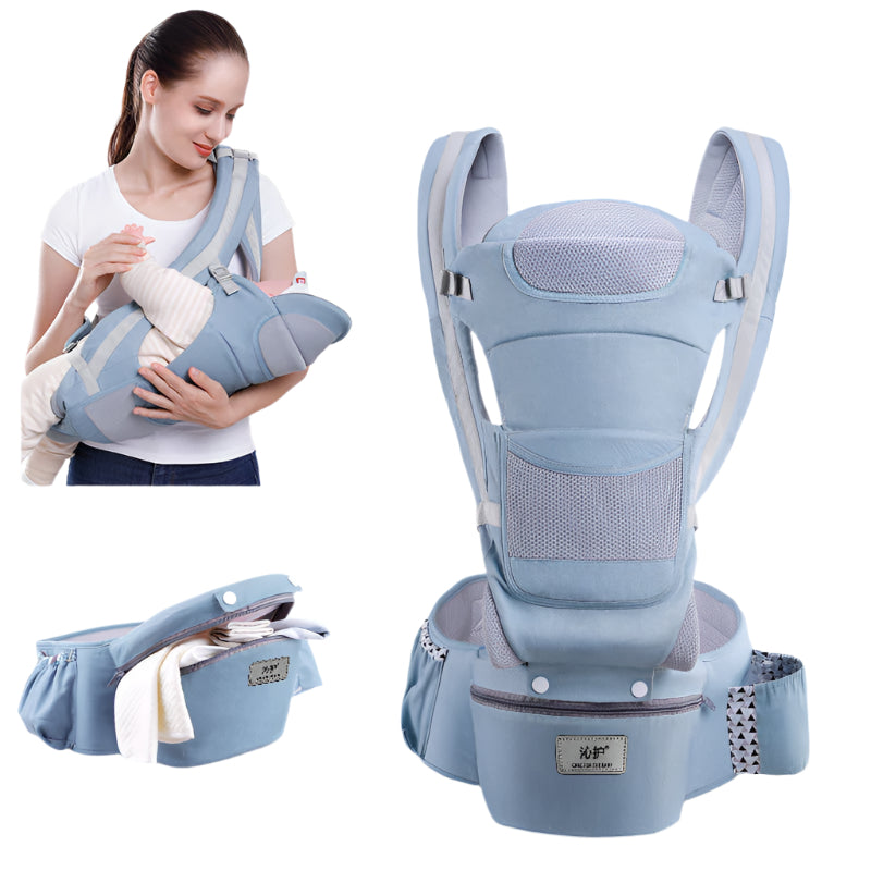 abundance Ergonomic Baby Carrier 3-in-1 - Hip Seat Carrier with Front Facing & Kangaroo Wrap Sling for Infants