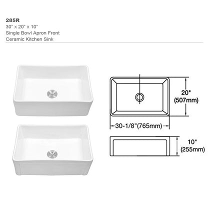 Kitchen Sink Single Bowl White