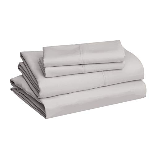 Lightweight Super Soft Easy Care Microfiber Bed Sheet Set with 36-cm Deep Pockets - King, Light Gray