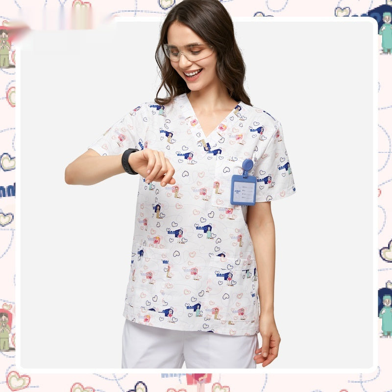 Polyester Cotton Printed Doctor and Nurse Work Uniforms