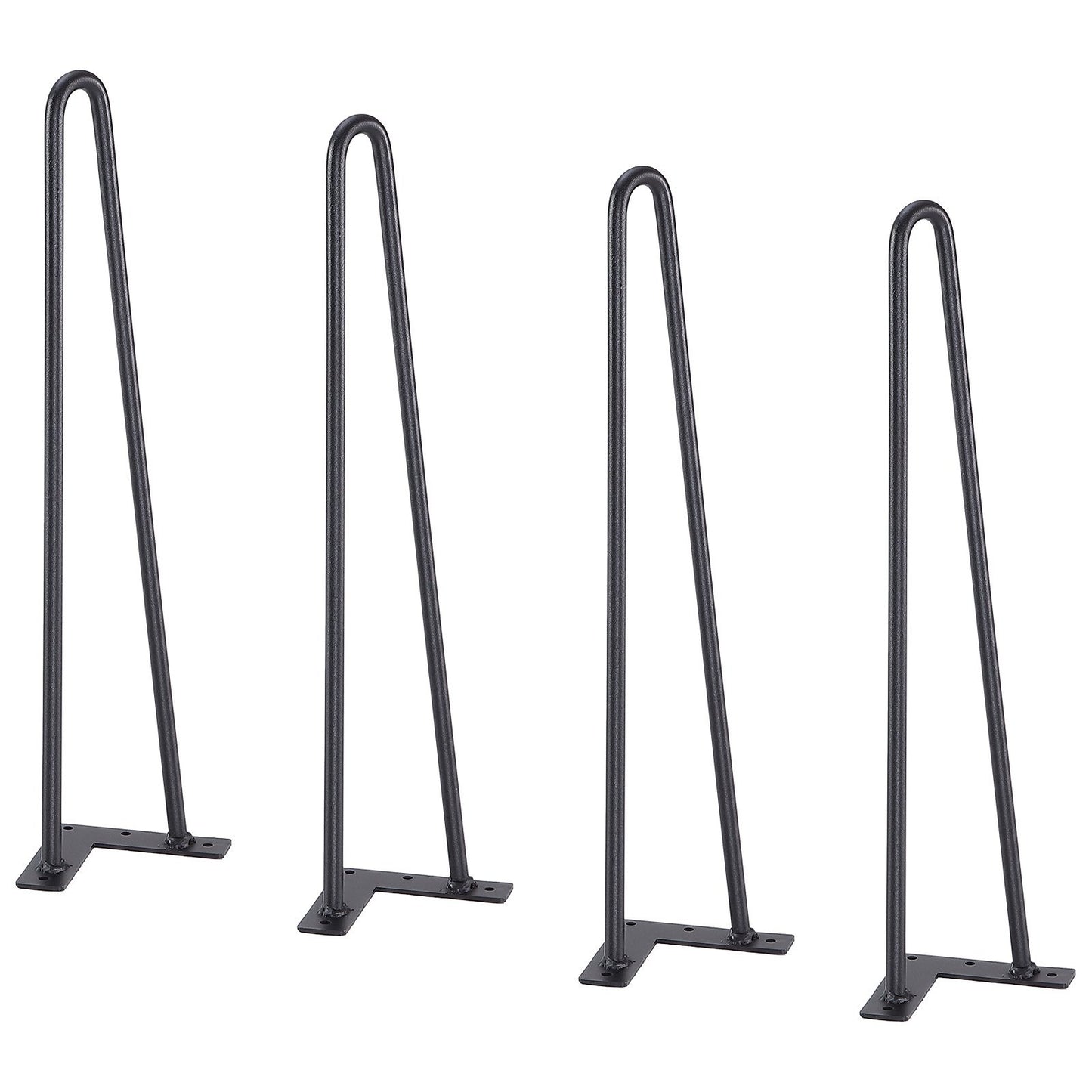 VEVOR Hairpin Furniture Legs, Metal Home DIY Projects For Nightstand, Coffee Table, Desk, 500lbs Load Capacity With Rubber Floor Protectors, Metal Heavy Duty Sturdy Modern Table Legs, 4PCS Black