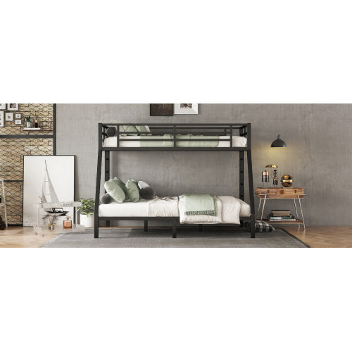 Metal Twin XL Over Queen Bunk Bed For Teens And Adults,Space-Saving Noise Reduced No Box Spring Needed