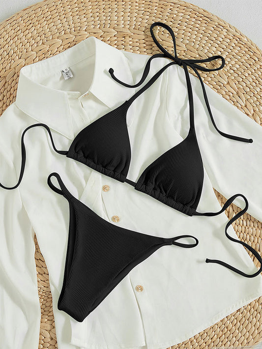 Lace Up Bikini Swimsuit