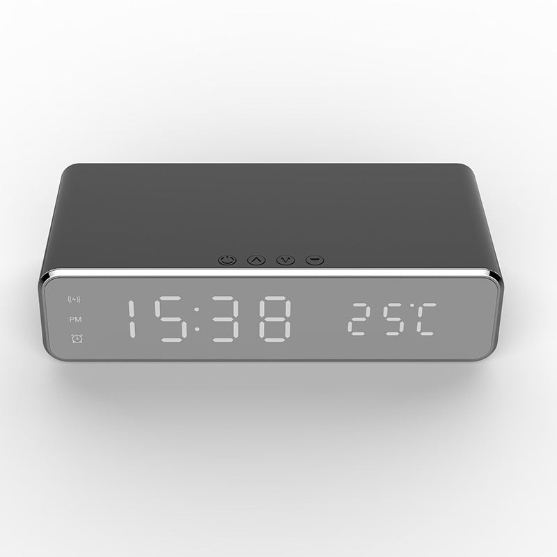 LED Electric Alarm Clock With Wireless Charger Desktop Digital Thermometer Clock HD  Clock Watch Table Decor