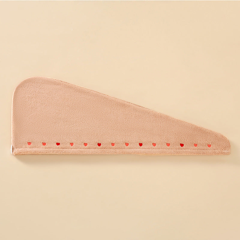 Coral Velvet Cartoon Embroidery For Woman With Dry Hair Hat