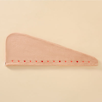 Coral Velvet Cartoon Embroidery For Woman With Dry Hair Hat
