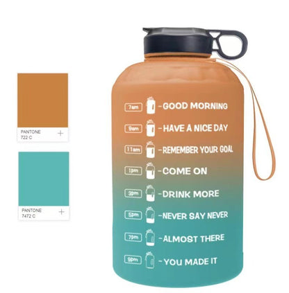 Creative Gradient Portable Plastic Big Water Bottle