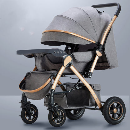 Lightweight Baby Stroller - Sit & Lie Down, Foldable with Shock Absorption