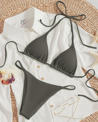 Lace Up Bikini Swimsuit