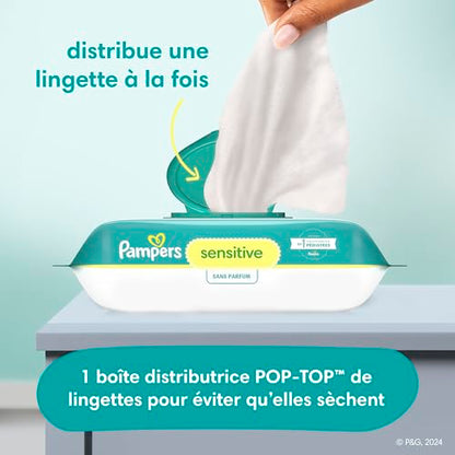 Pampers Baby Wipes Sensitive Perfume Free 3X Refill Packs 192 Count