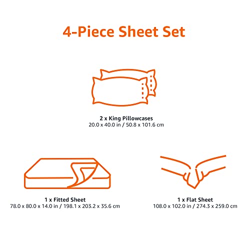 Lightweight Super Soft Easy Care Microfiber Bed Sheet Set with 36-cm Deep Pockets - King, Light Gray
