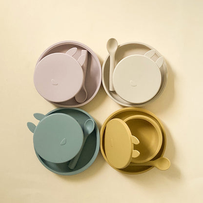 Silicone Baby Dinner Three-piece Set