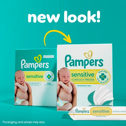 Pampers Baby Wipes Sensitive Perfume Free 7X Refill Packs 588 Count