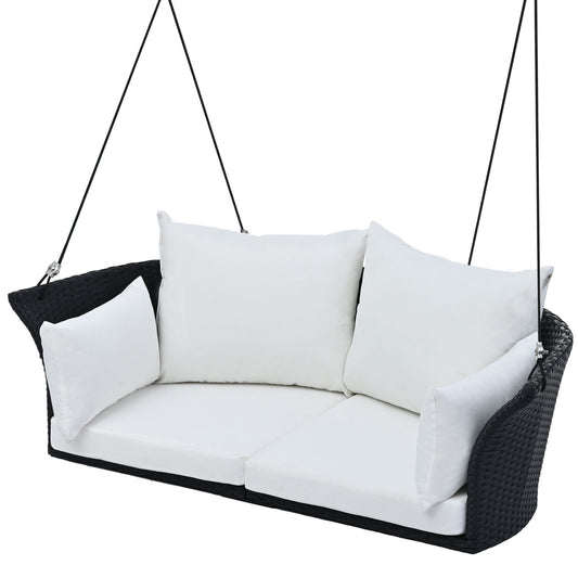 Rattan Woven Swing Chair, Porch Swing With Ropes