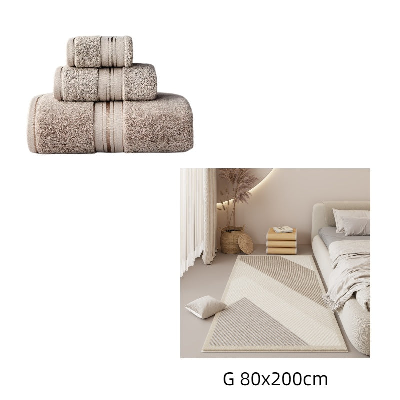 Thick Cotton Bath Towel Set Pure Cotton Beach Towel Beauty Salon Bath Towel