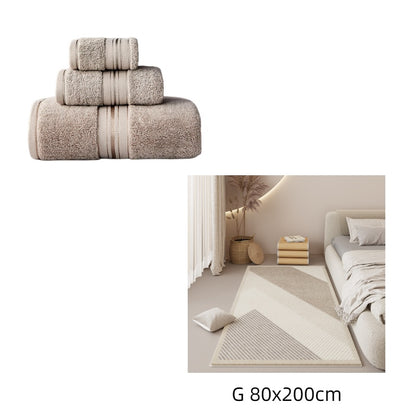 Thick Cotton Bath Towel Set Pure Cotton Beach Towel Beauty Salon Bath Towel