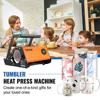 VEVOR Tumbler Heat Press, 30oz Mug Heat Press Machine Sublimation Transfer 11 15oz 16-25oz 30oz Straight Skinny Tumblers, Cup Heat Press With Heat Resist Gloves & Tape, DIY Ceramic Mugs Cups Glasses