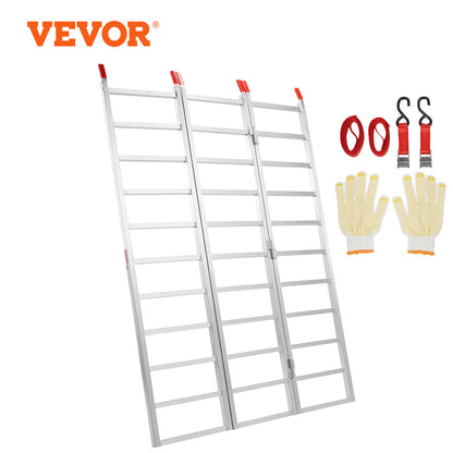 VEVOR Tri-Fold Aluminum Loading Ramp 1500 Lbs 77in X 54in For Tractors ATVs UTVs
