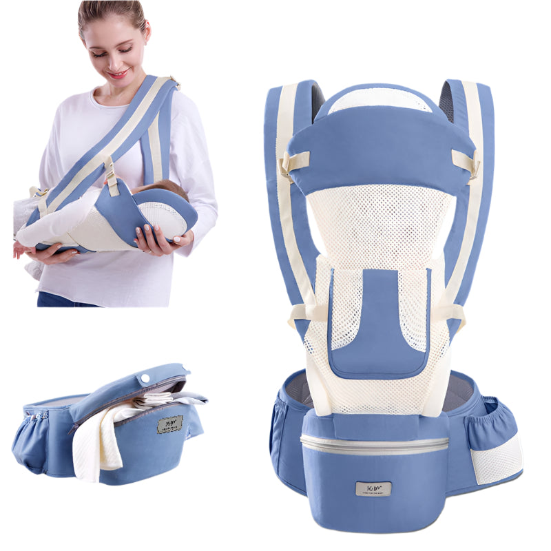 abundance Ergonomic Baby Carrier 3-in-1 - Hip Seat Carrier with Front Facing & Kangaroo Wrap Sling for Infants