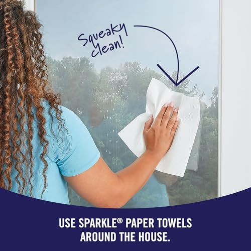 Sparkle Tear-A-Square Paper Towels, 2 Double Rolls = 4 Regular Rolls, Back-to-School Essentials, Customizable Sheets for Lunchboxes, Art Projects, Classrooms, and Home