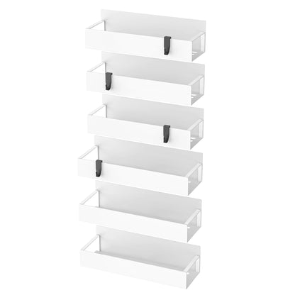 6 Pack Magnetic Spice Storage Rack Organizer for Refrigerator and Oven, White Fridge Organizers and Storage