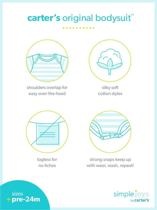 Simple Joys by Carter's Baby 4-Pack Long-Sleeve Thermal Bodysuits, Assorted Heathers, 18 Months