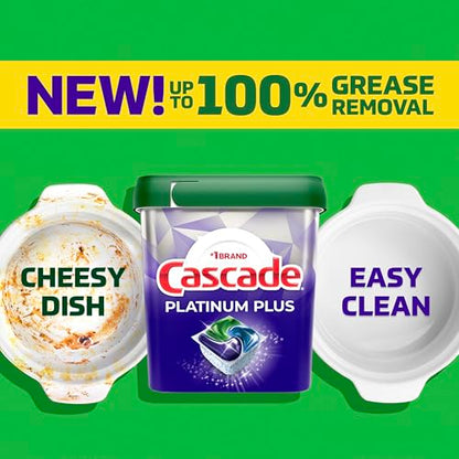 Cascade Platinum Plus Dishwasher Pods, Dishwasher Detergent, Dish Detergent Soap, Mountain, 47 Count