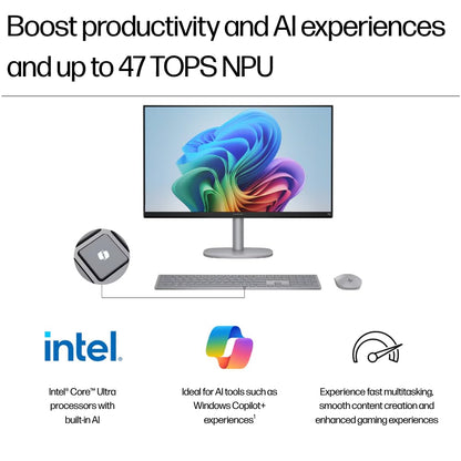 HP OmniStudio X All-in-One Desktop PC, 32" 4K IPS Display, Intel Core Ultra 7 Processor, Intel Arc Graphics, 16GB DDR5 RAM, 1TB SSD, Windows 11 Home, 5MP IR Camera, B&O Audio, BD0R6PA
