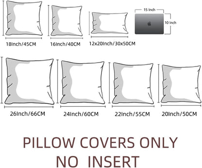 Fancy Homi 4 Packs Neutral Decorative Throw Pillow Covers 18x18 Inch for Living Room Couch Bed Sofa, Rustic Farmhouse Boho Home Decor, Soft Plush Striped Corduroy Square Cushion Case 45x45 cm