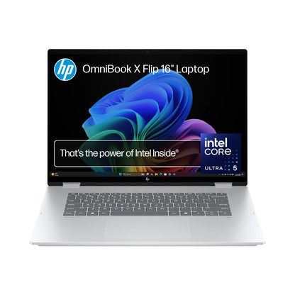HP OmniBook X Flip AI Laptop, 16'' 3K OLED Touch Display, Built-in AI, Intel Core Ultra 7 258V Processor, 32GB RAM, 1TB SSD, Intel Graphics, Windows 11 Home, Convertible, Silver, BD5Q7PA