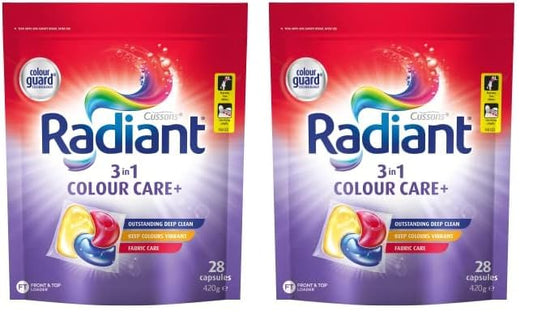 Radiant Colour Care 3-In-1 Laundry Detergent 28 Capsules, 420 g (Pack of 2)