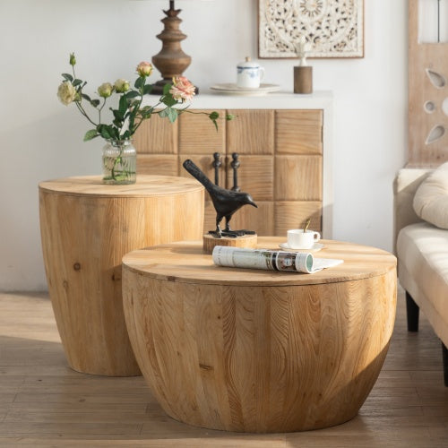 Vintage Style Bucket Shaped Centre Table Set For Office, Dining Room And Living Room