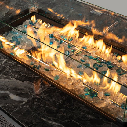Outdoor Propane Fire Pit Table, Ceramic Tabletop Gas Fire Table