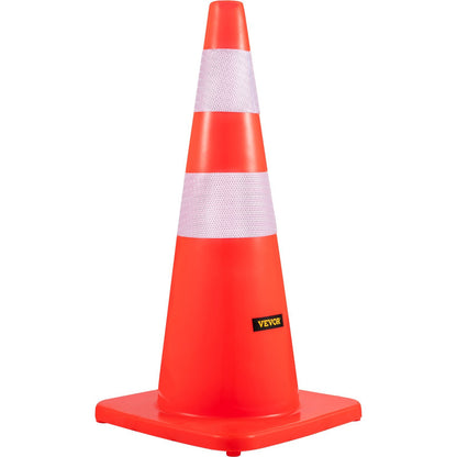 VEVOR Safety Cones,  Cm Height, 12 PCS PVC Orange Traffic Cone With 2 Reflective Collars And Weighted Base, Used For Traffic Control, Driveway Road Parking And School Improvement