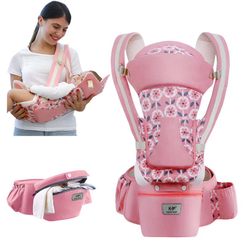 abundance Ergonomic Baby Carrier 3-in-1 - Hip Seat Carrier with Front Facing & Kangaroo Wrap Sling for Infants