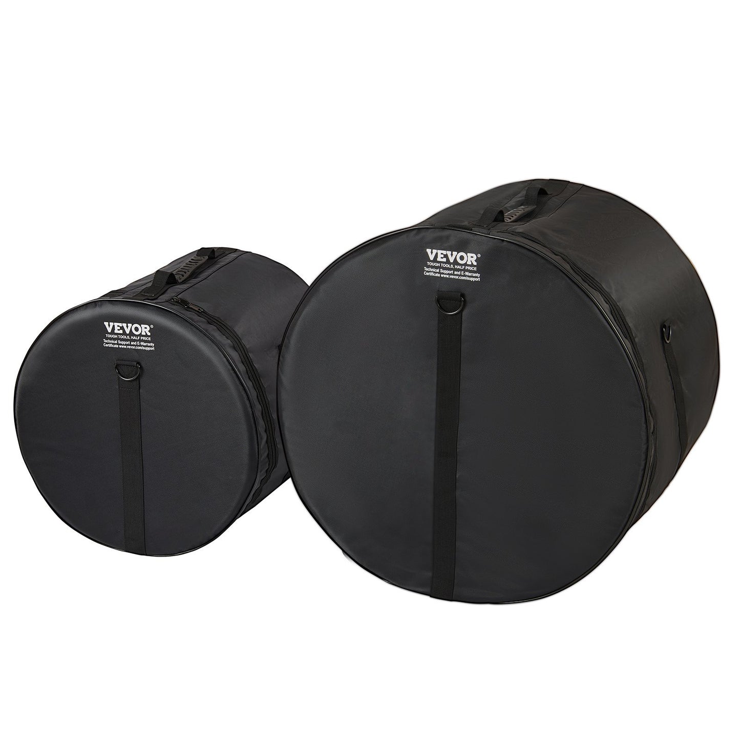 VEVOR 5-Piece Drum Bag Set, 1680D Oxford Fabric, Padded Drum Bags And Cases With 4.92 Ft Detachable Shoulder Strap Carry Handles Foldable Design, For 22'' Kick 12'' Tom 13'' Tom 16'' Tom 14'' Snare