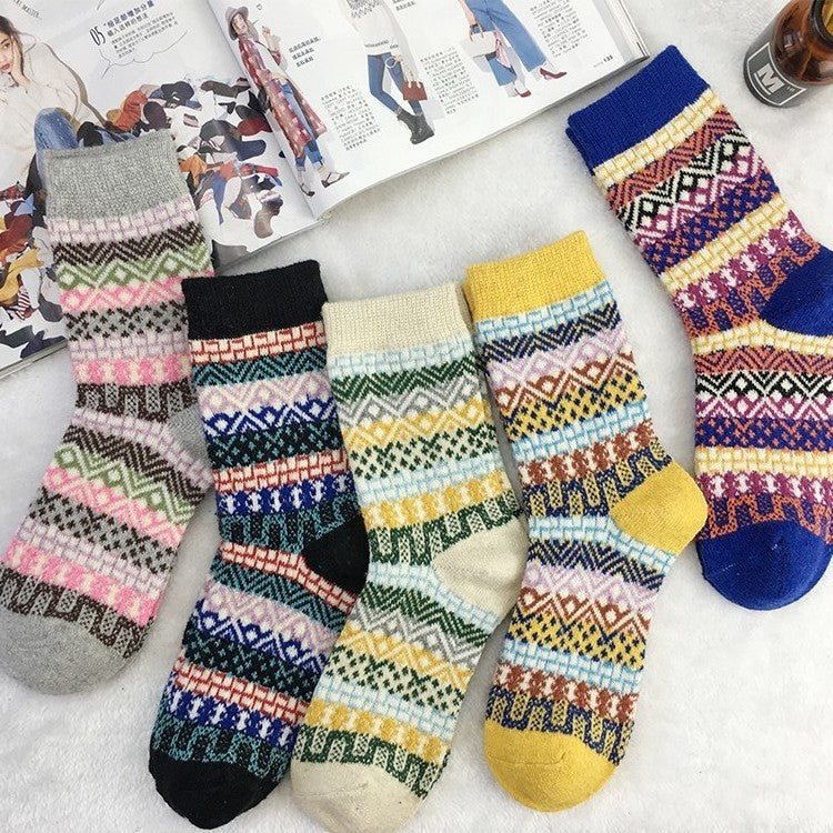 Thick and warm ladies rabbit wool socks