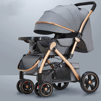 Lightweight Baby Stroller - Sit & Lie Down, Foldable with Shock Absorption